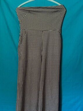 Express Houndstooth Strapless Wide Leg Jumpsuit